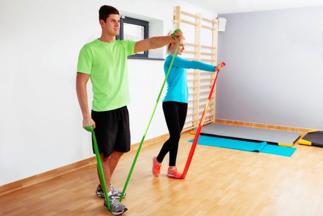 Train with resistance bands